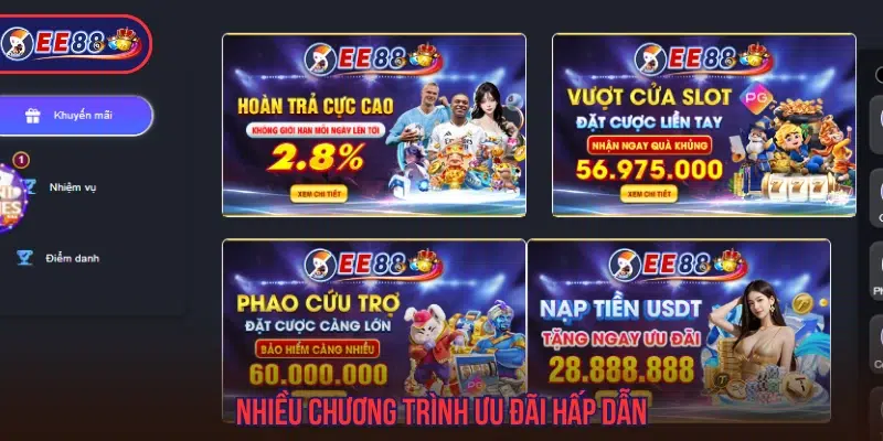 EE88 thường xuyên cung cấp ưu đãi hấp dẫn 
